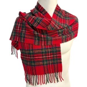 Ballantrae Edinburgh Red Tartan Scarf 🇬🇧 100% Lambswool - Scottish Plaid